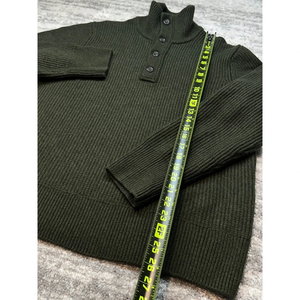 Banana Republic Sweater Mens XL Green Extra Fine Merino Wool Fisherman Fair isle